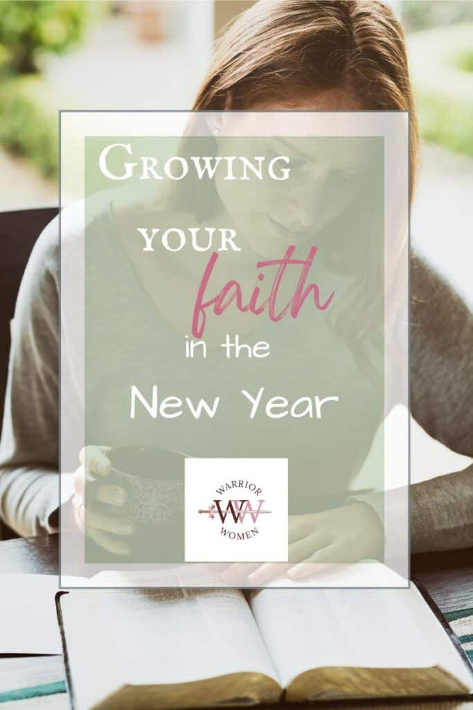 Woman at table reading her Bible for Growing Your Faith in the New Year