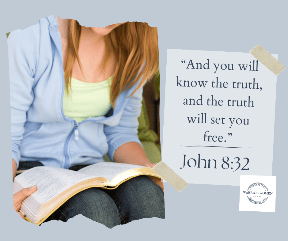 woman sitting a reading a Bible for the Belt of Truth blog post