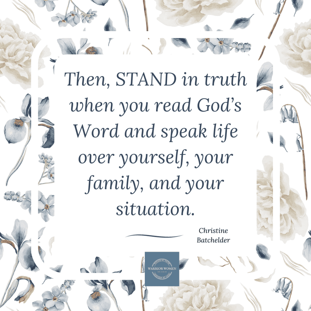 floral background with quote for belt of truth blog post