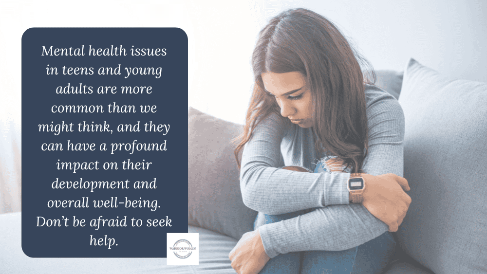 teenage girl sitting on bed with arms folded over knees looking sad |7 comforting prayers for your child's mental health
