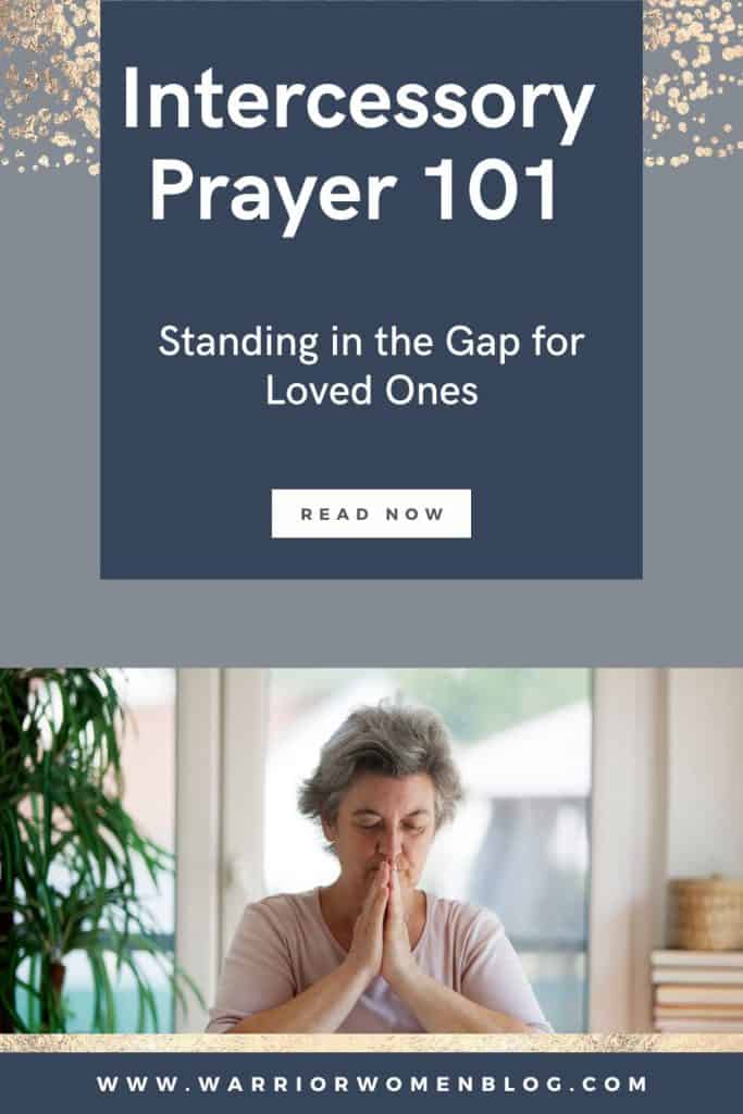Woman sitting at kitchen table for intercessory prayer 101 post.