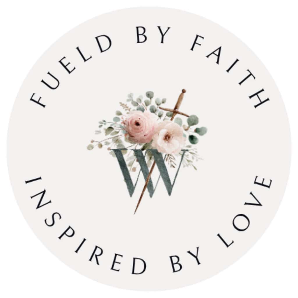Warrior Women Blog logo with a sword and flowers in the middle with WW over it. "Fueled by Faith" on top and "Inspired By Love" on the bottom