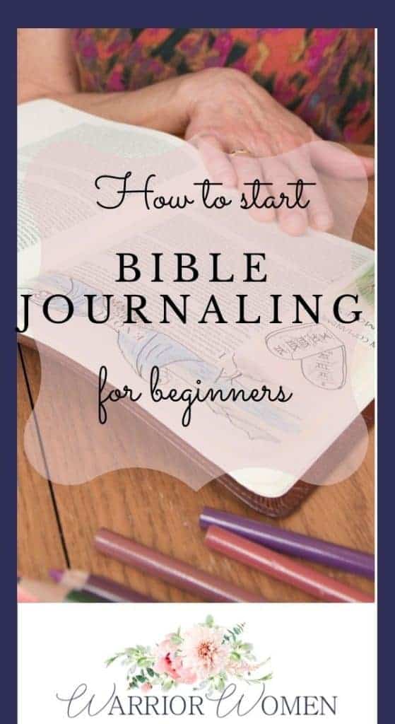 hands of older woman using colored pencils to journal in her Bible
