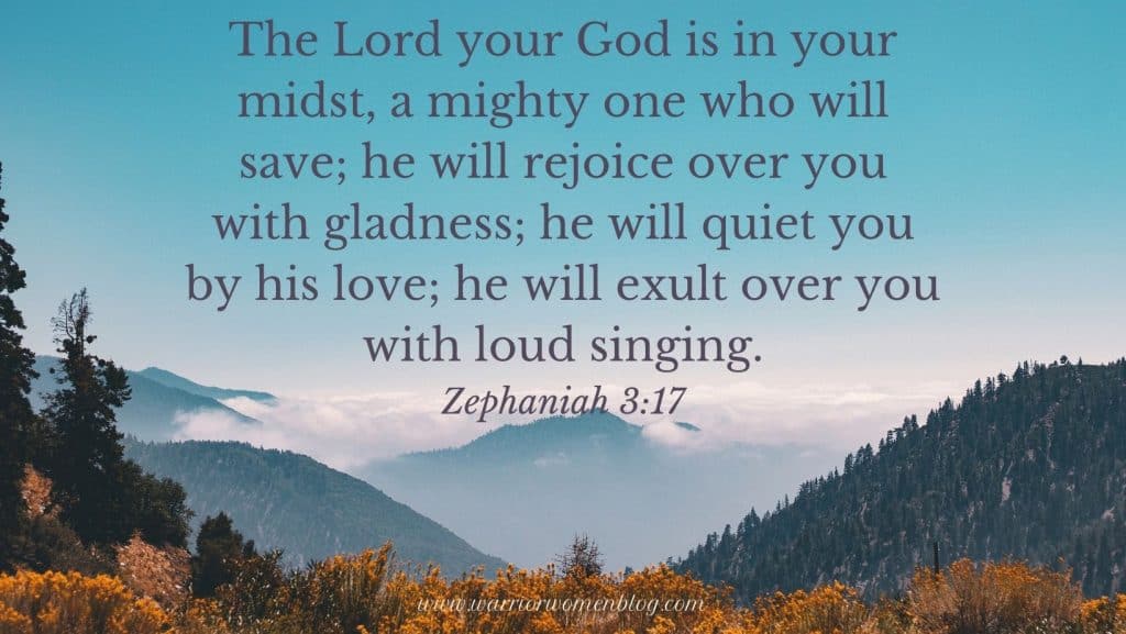 Zephaniah 3:17 Bible Verse with mountains